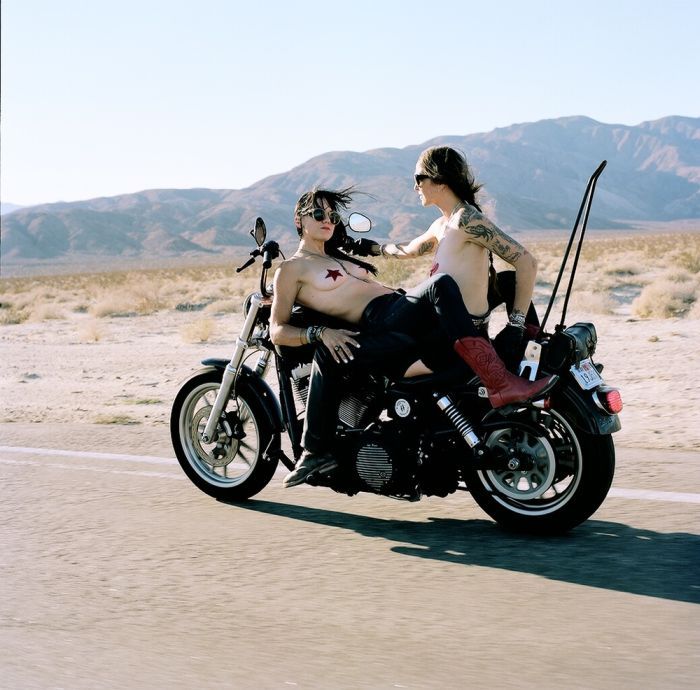 Girls on a motorcycle in Ankan