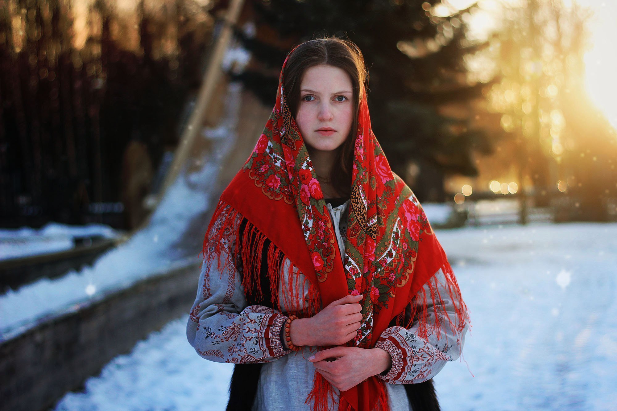 Girls in Slavic costumes in Ankan