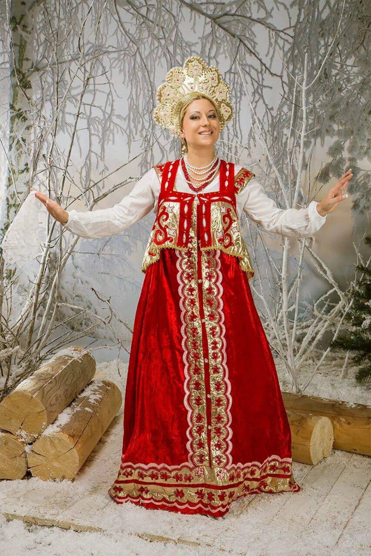 Girls in Slavic costumes in Ankan